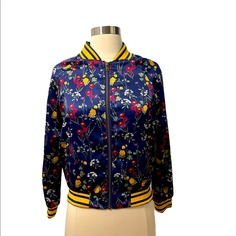 Ob•sess Floral Print Jersey Jacket Sz M in Girls